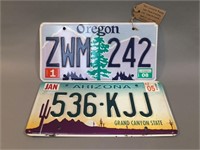 Oregon & Arizona License Plates