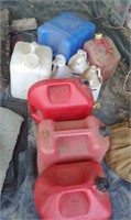 Group of Gas Cans, Water Jug & More