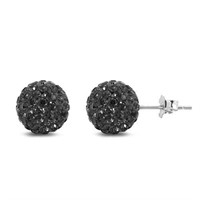 Black Swarovski Crystal Ball Earrings