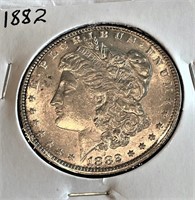 1882 P Crisp BU Morgan Silver Dollar