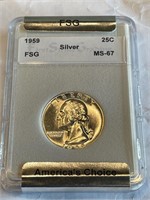 1957 MS 67 Washington Quarter CPG $1100