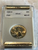 1959 d MS 67 Washington Quarter CPG $ 1380