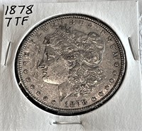1878 7 TF XF Grade Better Date Morgan Silver $1