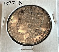 1897 s Better Date AU Grade Morgan Silver Dollar
