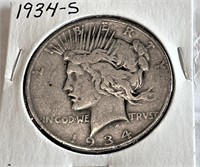 1934 s Key Date Peace Silver Dollar