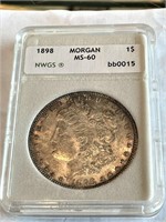 1898 MS 60 Morgan Silver Dollar