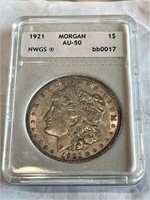 1921 AU Grade Morgan Silver Dollar