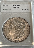 1889 AU Grade Morgan Silver Dollar