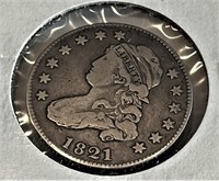 1821 Capped Bust Quarter Dollar CPG $780.00