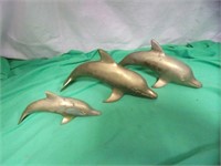 3 Brass Dolphins