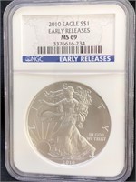 2010 Silver Eagle 999 Finesilver early release MS