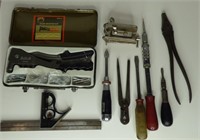 Lot of Vintage Tools- Spiral Screwdrivers, Riveter