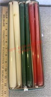 BOX TAPERED CANDLES-CHRISTMAS COLORS