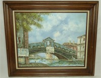 S. Genaro Venice Canal Scene Oil Painting