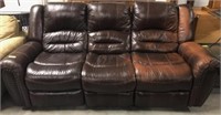 DOUBLE RECLINER LEATHER SOFA