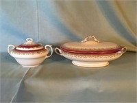 Bridgwood Porcelain Sugar Bowl & Server