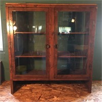 Wood Cabinet w/ Glass Doors - 42" x 15.75" x 44"