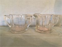 Large Imperial Glass Sugar Bowl & Creamer Set