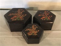 3pc Bakelite Trinket / Dresser Box Set