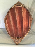 Oval Brass Framed Mirror - 15" x 24"