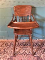 Vintage Pressed Back High Chair - 18"w x 39"