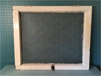 Vintage Wood Frame Privacy Window - 28.5" x 24"