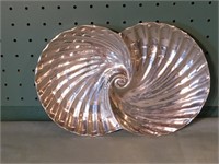 Pewter Double Shell Plate
