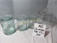 Glass Canister Set & Glass Biscuit Jar