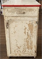 Vintage Enameled Metal Top Cabinet