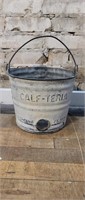 Vintage CALF-TERIA Rustic Galvanized Farm Feed