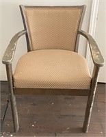 Vintage Upholstered Wood Chair