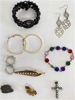 Jewelry Lot-Earrings, Bracelets, Pins, Pendant