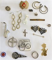 Jewelry Lot-Earrings, Bracelets, Pins, Pendants