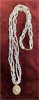 Roman 14K 3 Strand Necklace (Freshwater Pearl?)