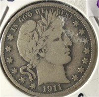 1911 Barber Half Dollar Nice