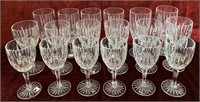 Set of 18 Crystal Wine/Water Glasses