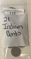 (21) Indian Cents