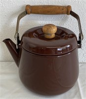 Enamel Tea Pot Brown