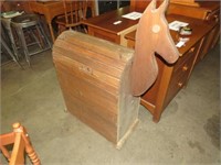 SOLID WOOD SADDLE HORSE W/ DOOR IN BACK