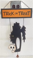 Trick or Treat Cat Hanging Sign