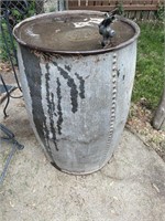 Vintage Hand Riveted Galvanized Oil Drum