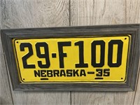 1935 29 County Nebraska License Plate