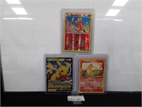 (3) Pokémon Holo Trading Cards