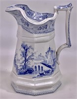 Wedgewood pitcher, "Seine" pattern, 8" tall,