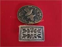 2 Vintage Belt Western Buckles