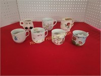 6 Antique German Mustache Cups