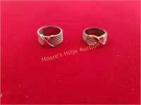 2 Matching Modern Sterling rings with X Design