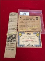 Vintage Selection of WWII Era Ephemera