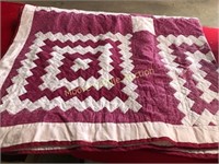 Vtg Hand Sewn Double bed Quilt (As is Condition)