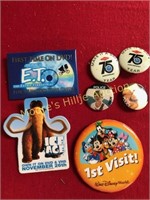 8 Vtg Collectible / Advertising Badges & Buttons